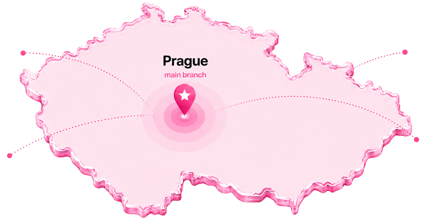 Map of the Czech Republic — Prague, main branch of the Stars creative studio